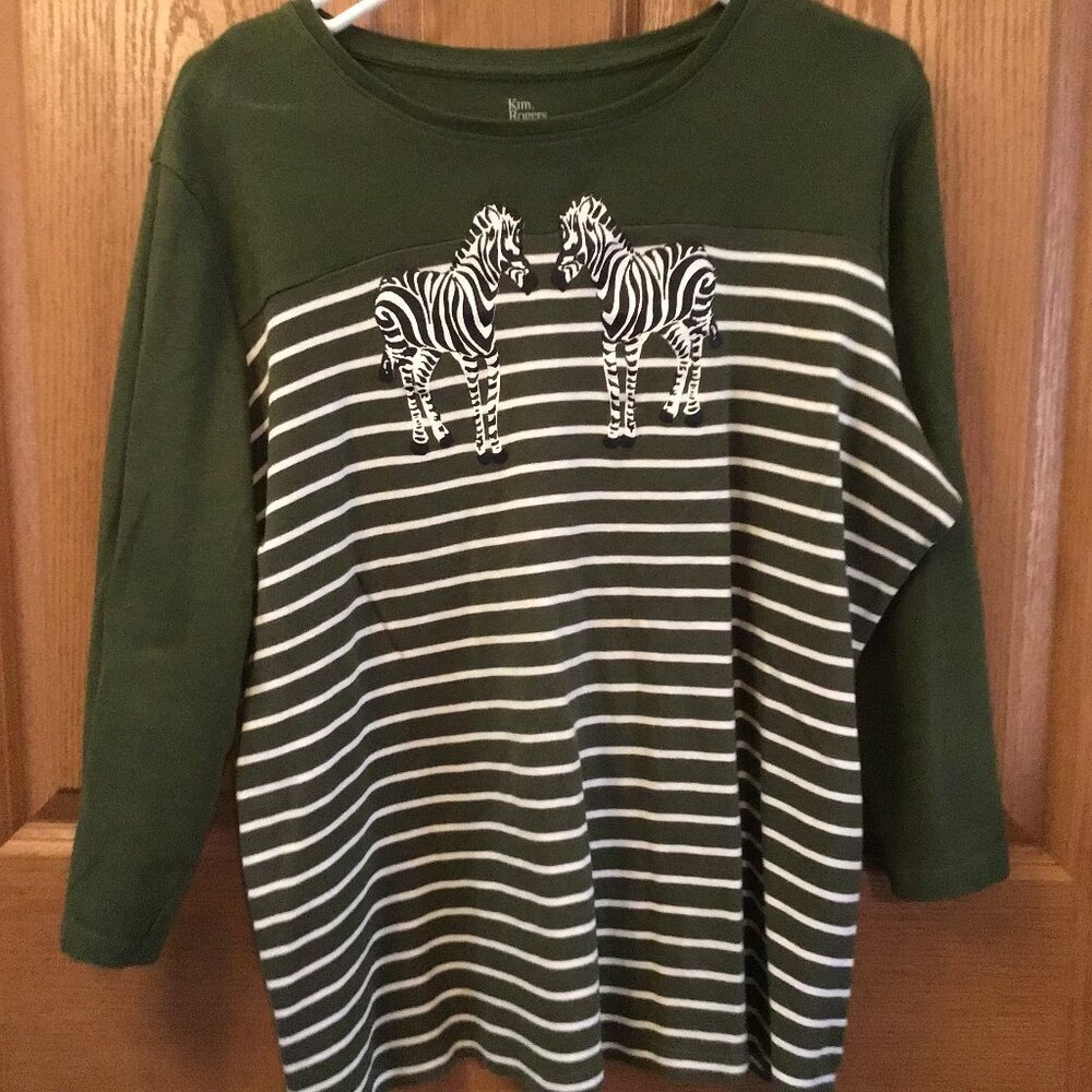 Olive Green Striped Shirt